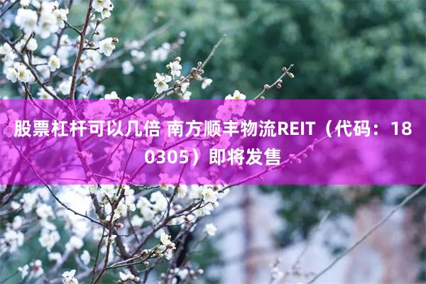 股票杠杆可以幾倍 南方順豐物流REIT（代碼：180305）即將發售