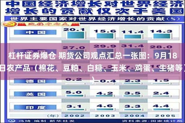 杠杆證券爆倉 期貨公司觀點彙總一張圖：9月18日農產品（棉花、豆粕、白糖、玉米、雞蛋、生豬等）