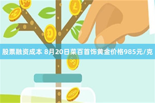 股票融資成本 8月20日菜百首飾黃金價格985元/克